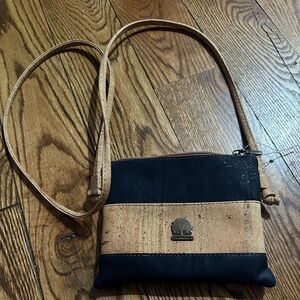 Cork Purtugal Navy and Tan Crossbody Bag